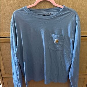 Carhartt women's Slate Blue Long Sleeve Tee